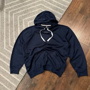 Vintage Adidas Hoodie Mens Large Navy Light Weight Pullover Center Logo Y2K 00s